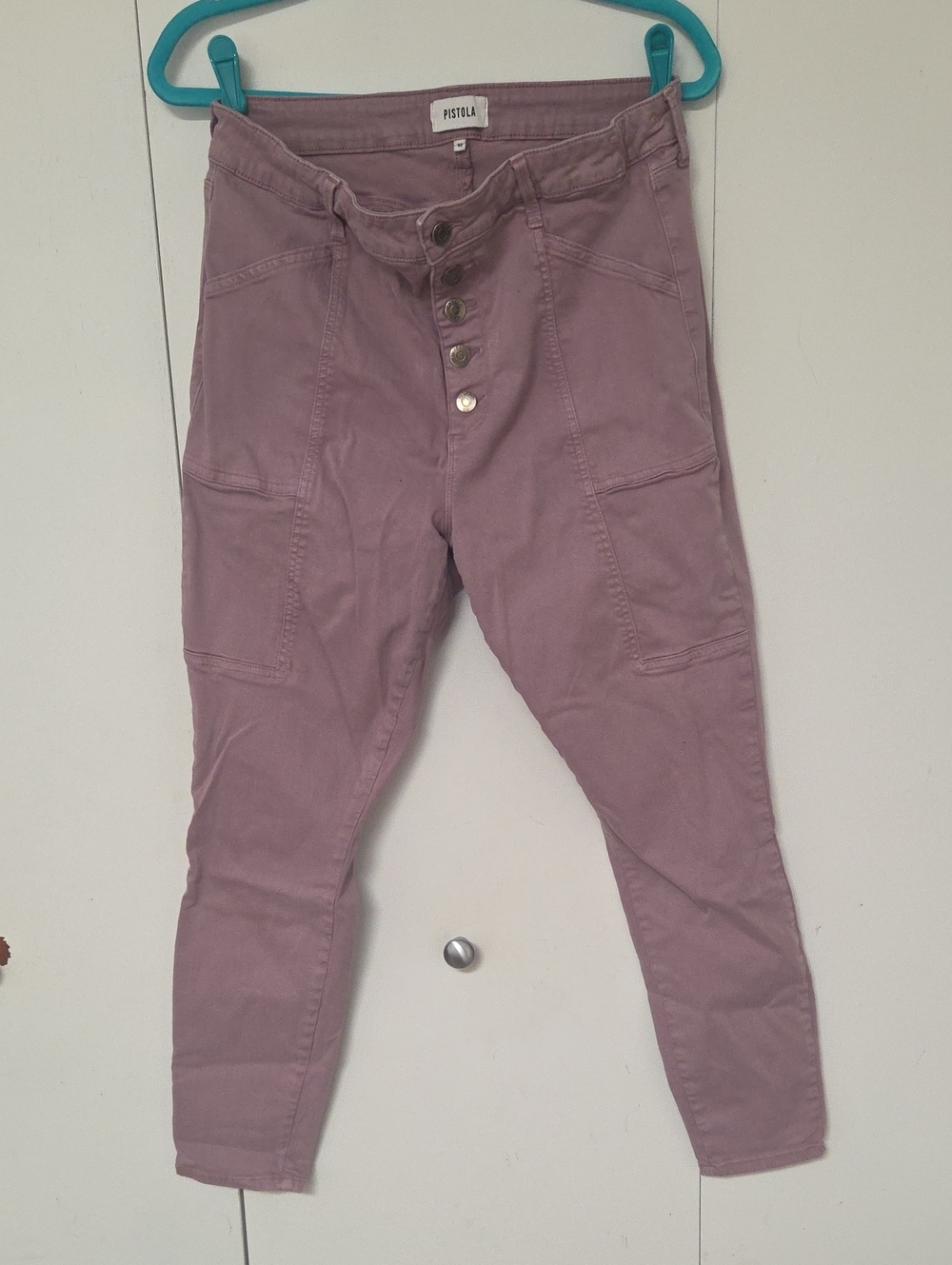 pistola Mauve Cargo Button-Fly Pants